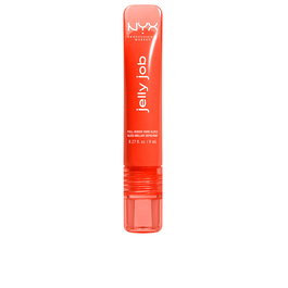 NYX Jelly Job Gloss à lèvres intense et volumisant, nuance #Orange YA Jelly, avec applicateur en spatule, hydratation aux peptides