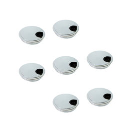 Emuca Lot de 7 passe-câbles circulaires Ø 80 mm, Zamak Chromé