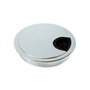 Emuca Lot de 7 passe-câbles circulaires Ø 80 mm, Zamak Chromé