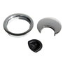 Emuca Lot de 7 passe-câbles circulaires Ø 80 mm, Zamak Chromé