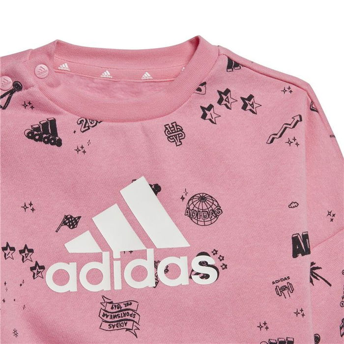 Ensemble de Sport pour Bébé Adidas Bluv Q3 Cset Rose
