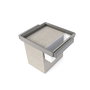 Emuca Kit plateau auxiliaire, panier et rack ajustable Quartz pour armoires, glissières extension totale et à fermeture douce, Module 60cm, Finition Titane