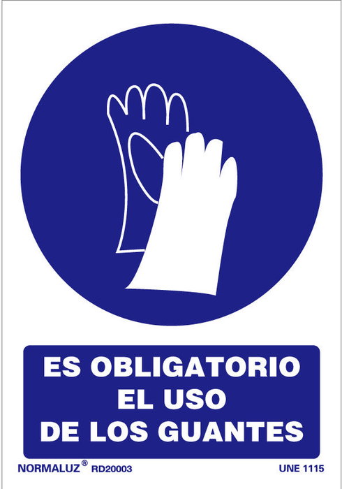 Signal luminescente OBLIGATOR.USO GUANTES 21x30