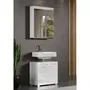 Trendteam Armoire de salle de bain Amanda avec miroir, 2 portes, blanc, dimensions 60 x 17 x 77 cm
