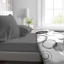 Home Linge Passion HP71774 - Drap housse microfibre doux, lit 180x200 cm + 30 cm de bonnet, gris anthracite, poids léger 82 g