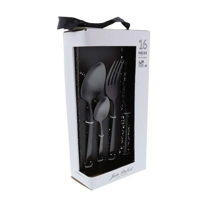 Jean Dubost Ménagère Delta Black 16 pièces, 4 personnes Jean Dubost Ménagère Delta Black 16 pièces, 4 personnes