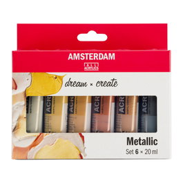 Amsterdam Amsterdam Standard Series set de acrílicos metálicos | 6 x 20 ml