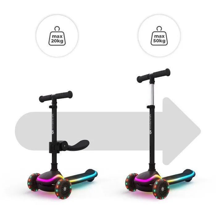 Kinderkraft RAKET UP Trottinette 2 en 1 avec Siège Réglable et Roues LED Kinderkraft RAKET UP Trottinette 2 en 1 avec Siège Réglable et Roues LED