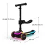 Kinderkraft RAKET UP Trottinette 2 en 1 avec Siège Réglable et Roues LED