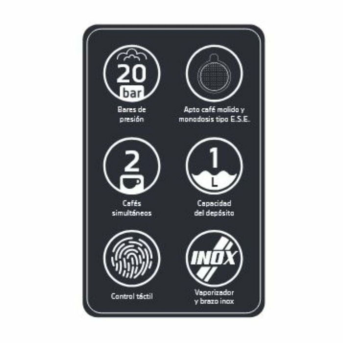 Café Express Arm Orbegozo 18309 Noir 950 W 20 bar 1 L