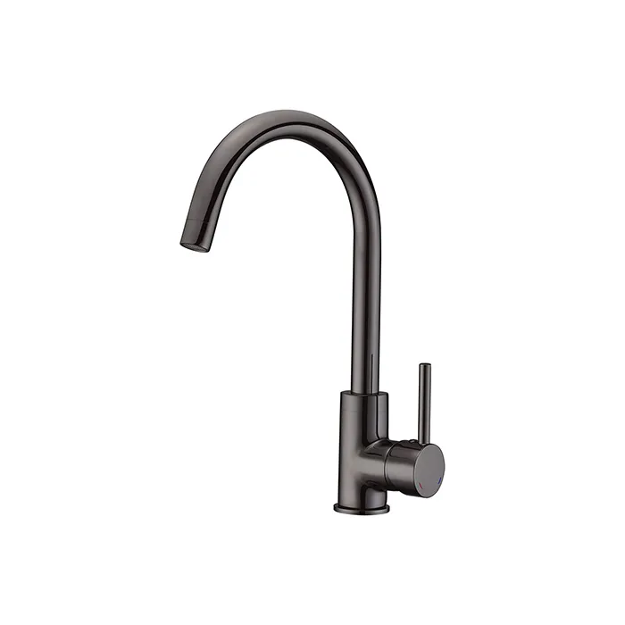 Edouard Rousseau Mitigeur d'évier KOBEN - Poignée en métal, corps en laiton, finition Canon de fusil (PVD), bec avec tube mobile, cartouche céramique 35 mm Edouard Rousseau Mitigeur d'évier KOBEN - Poignée en métal, corps en laiton, finition Canon de fusil (PVD), bec avec tube mobile, cartouche céramique 35 mm