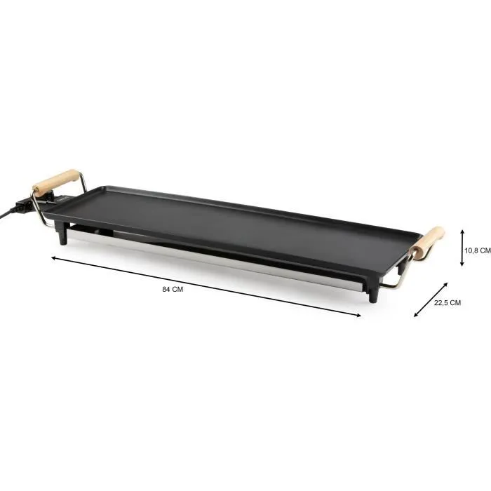 Domo Plancha Family XL DO8312TP 1800W 70 x 22 cm avec poignées aspect bois