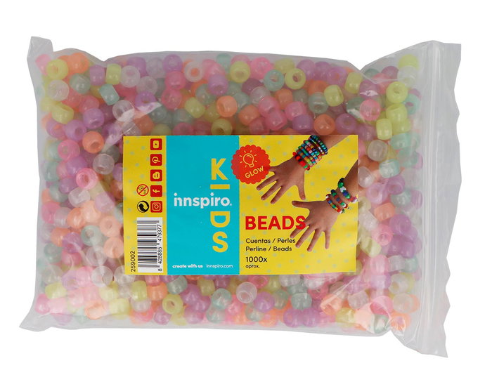 Innspiro Perles en Plastique Éco Multicolore Fluorescente 9mm Innspiro Perles en Plastique Éco Multicolore Fluorescente 9mm