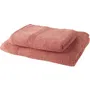 Today Drap de bain coton 70x130 cm et serviette de bain 50x100 cm - Ensemble bain - Coton 100% - Couleur terracotta