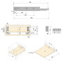 Emuca Tiroir extérieur Simplex 25kg hauteur 88mm, profondeur 440mm, acier, peint en blanc