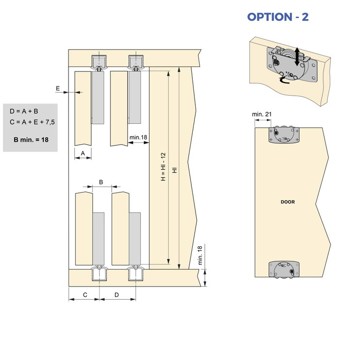 Emuca Kit de ferrures Flow 2 pour 2 portes coulissantes, rails 2,35 m, noir Emuca Kit de ferrures Flow 2 pour 2 portes coulissantes, rails 2,35 m, noir
