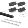 Emuca Kit de ferrures Flow 2 pour 2 portes coulissantes, rails 2,35 m, noir