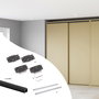 Emuca Kit de ferrures pour Flow2 2 portes coulissantes et à fermeture souple avec rails encastrés 2,35m, panneaux non inclus, Peint en Noir
