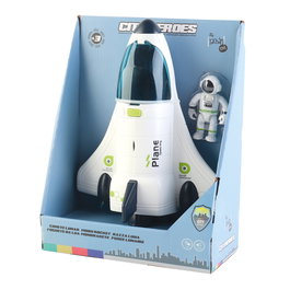 Tachan Cohete Lunar, Coffret de jeu de construction de fusée lunaire avec personnage, lumières et sons, roulant, jeu éducatif multilingue, 6 langues, pour enfant à partir de 3 ans