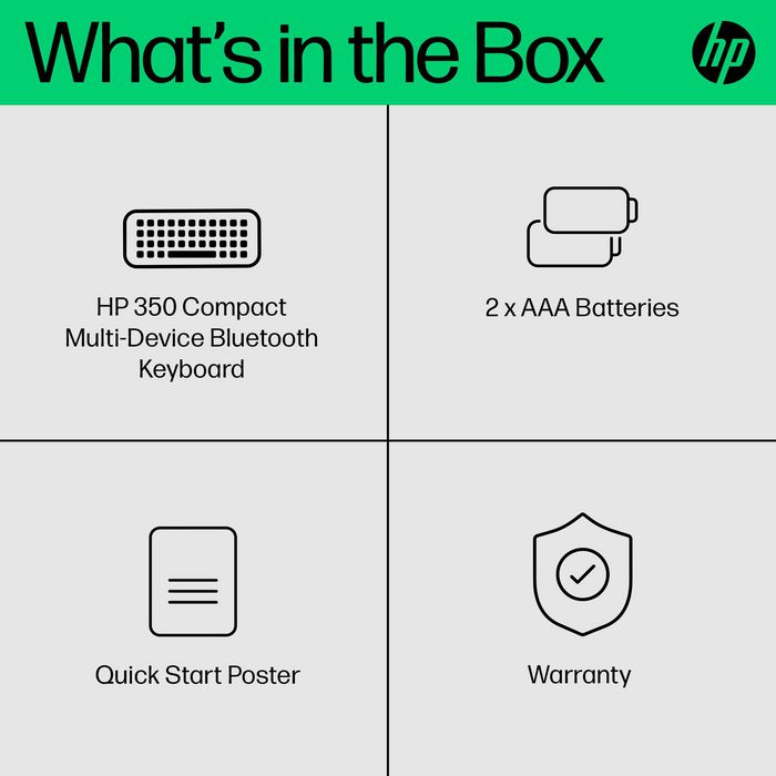 HP 350 Clavier Bluetooth multi-périphériques compact, Blanc