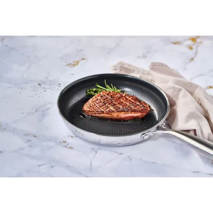 Cosy & Trendy - HEXAPRO - Poêle à frire en acier inoxydable 24 cm antiadhésif, revêtement céramique sans PFAS, compatible tous feux et induction