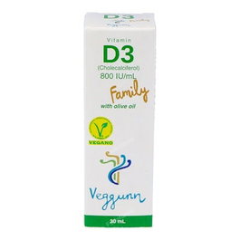 Veggunn Family Vitamine D3 30 ml pour enfants et adultes