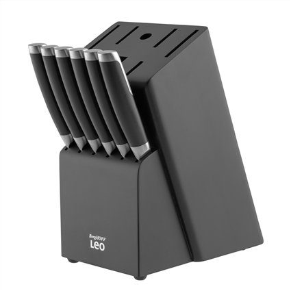 Berghoff 3950359 Set de couteaux Tacoma Graphite Noir 13 pièces avec bloc et affûteur - Couteaux cuisine en acier inoxydable