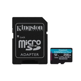 Kingston Canvas Go! Plus 256 Go Carte Mémoire MicroSDXC UHS-I U3 V30 A2 - 200 Mo/s Lecture, 160 Mo/s Écriture