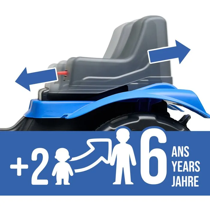Falk Tracteur à pédales enfant New Holland T7 avec remorque amovible