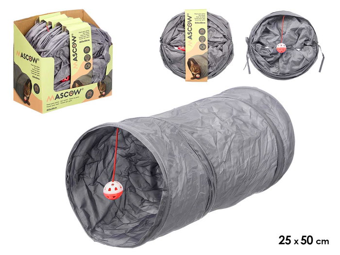 Mascow Tunnel pour chat avec grelot 25 x 50 x 25 cm Noir Plastique PET Métal (Set de 12) Mascow Tunnel pour chat avec grelot 25 x 50 x 25 cm Noir Plastique PET Métal (Set de 12)