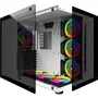 MRED Boîtier PC Gamer ATX Blanc RGB Crystal Sea - 7 baies, ventilateurs inclus, refroidissement optimisé