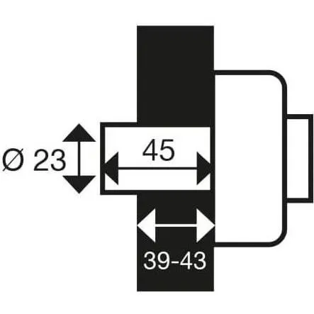 Yale YV25 Verrou à bouton, cylindre 5 goupilles Ø 23 mm L 45 mm - Pour portes bois, métal, PVC, aluminium
