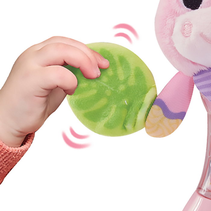 V-Tech - Hochets Hippopotame pour Bébé, Rosa, Réf. 80-577357, Textures variées, Stimulation sensorielle, Léger et facile à saisir, À partir de 3 mois