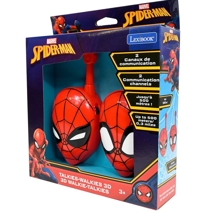 Lexibook Walkie-talkies 3D Spiderman Marvel pour enfants - Portée 500 mètres - Jouet à partir de 3 ans - Réf. Tw18Sp