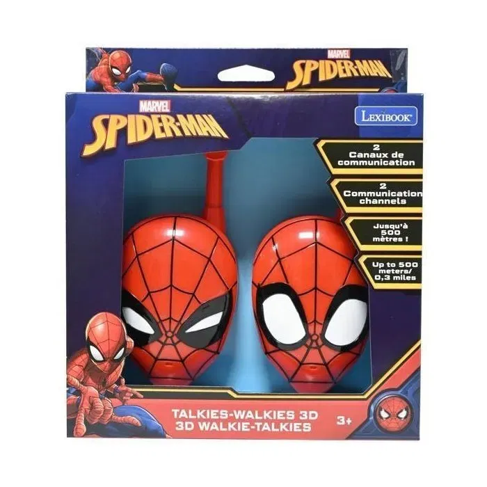 Lexibook - Talkie-walkie Spider-Man 3D - Portée 200 mètres - Design ergonomique - 2 canaux - Pour enfants à partir de 3 ans