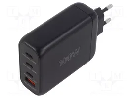 GOOBAY Chargeur USB GaN avec ports USB A et USB C Power Delivery noir