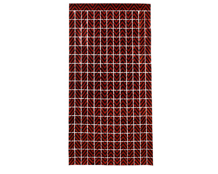Atosa Rideau décoratif métallisé 200x100 cm à rayures noir et rouge Atosa Rideau décoratif métallisé 200x100 cm à rayures noir et rouge