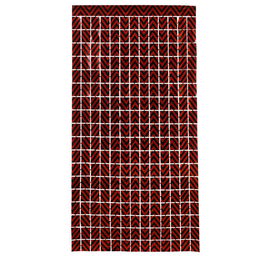 Cortina Décorative Métallisée 200 cm x 100 cm avec Rayures Noir et Rouge - Rideau Fête Halloween, Théâtre, Cabaret, Gothique - Arrière-Plan Brillant pour Événements et Photos