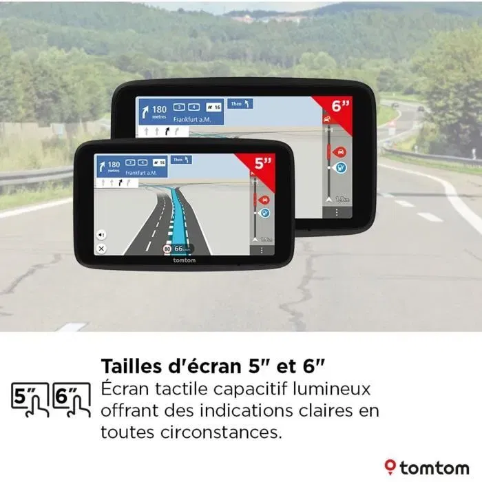 TomTom GO Classic 6 - GPS Voiture 6 pouces 2ᵉ Génération - Cartes Europe 27, Traffic, Guidage changement de voie, Mises à jour Wi-Fi