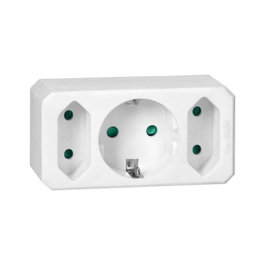 ORNO Multiprise avec 1 prise Schuko et 2 prises européennes OR-AE-13250(GS)