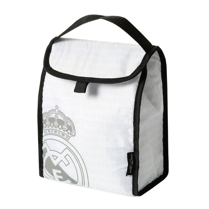 SAFTA Sac Isotherme Porte-Aliments Thermoïsole Haute Densité Revêtement PEVA Étanche Velcro - Design Real Madrid