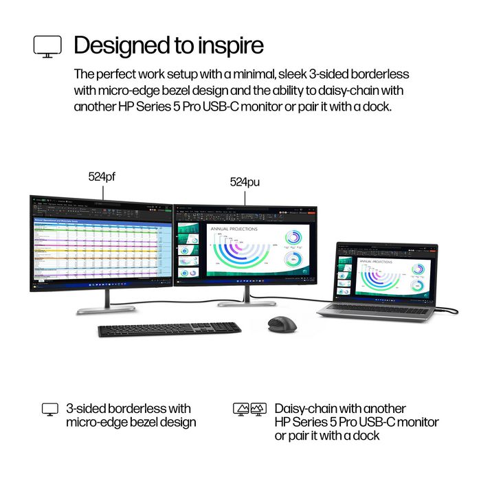HP Series 5 Pro 524pf - Moniteur 23,8 pouces Full HD 100 Hz HP Series 5 Pro 524pf - Moniteur 23,8 pouces Full HD 100 Hz