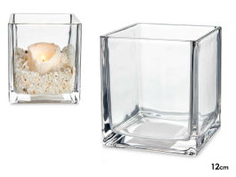 GIFTDECOR Porte-bougies en Cristal Transparent 12x12