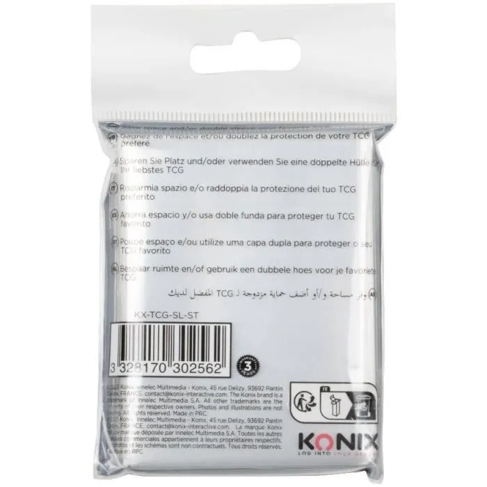 Konix Perfect Sleeves - Protège-cartes - 100 pochettes transparentes 67x92 mm - Compatible Magic The Gathering, Pokémon