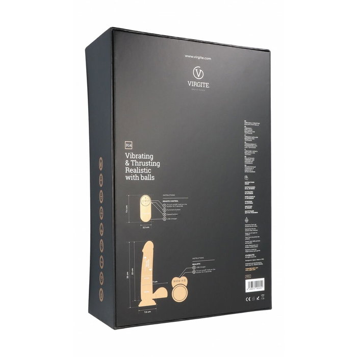Gode réaliste Virgite R14 Noir 23 cm