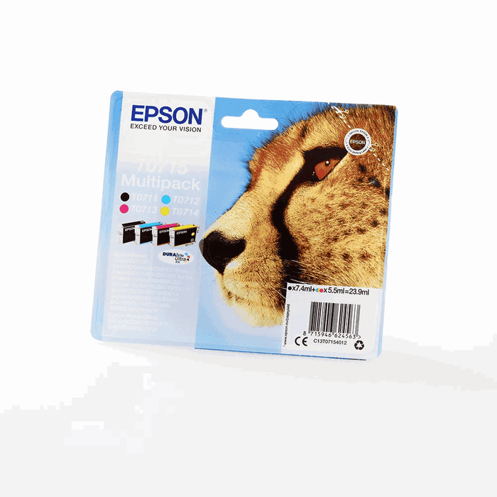 Epson Multipack T0715 C13T07154012 (Noir, Cyan, Magenta, Jaune)