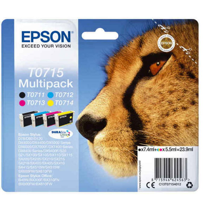 Epson Multipack T0715 C13T07154012 (Noir, Cyan, Magenta, Jaune)