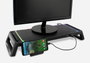 Deep Gaming Support pour Moniteur avec Hub USB 4 Ports, Éclairage RGB 10 Modes, Tiroir de Rangement et Support Smartphone, Noir