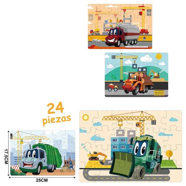 Juinsa Puzzle 24 Pièces Thème Travaux Publics 25 x 17,5 cm - Modèles Assortis en Français Juinsa Puzzle 24 Pièces Thème Travaux Publics 25 x 17,5 cm - Modèles Assortis en Français