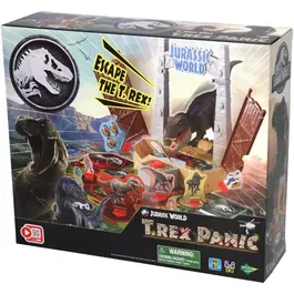 Epoch Jeu de société Jurassic World T-Rex Escape - Jeu familial d'action et de réflexe avec plateau et figurine de T-Rex, à partir de 5 ans